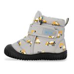 JAN & JUL Water-Resistant Winter Booties, Insulated Snow Boots for Toddler Boys (Grey Construction, Size 5)