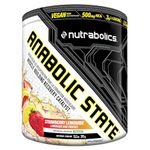 Anabolic State BCAA Strawberry Lemonade 30 Servings, Pre Post Workout Powder To Support Muscle Recovery, Glutamine,