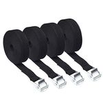 4 Pack Ratchet Tie Down Straps, 5m x 25mm Adjustable Retaining Tensioning Belts, Heavy Duty Lashing Straps with Buckle for Motorcycle, Vans, Trailer, Trucks, Luggage, Cargo.