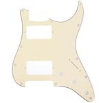 Musiclily Pro 11 Hole HH Strat Pickguard Humbucker Guitar Scratch Plate for USA/Mexican Made Fender Standard Stratocaster Modern Style, 3Ply Cream