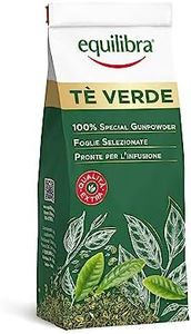 Equilibra Alimenti, Tè Verde Foglie, Varietà Gunpowder, 100% Qualità Extra, a Base di Foglie di Tè Verde, Non Sottoposto a Fermentazione, Delicatamente Aromatico, Sacchetto 100 g