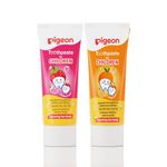 Pigeon Strawberry and Orange Toothpaste,For babies and Children,Fluroide -free,SLS free,Color free,Paraben Free, PH friendly, 45 g,Oral care,Pack of 2