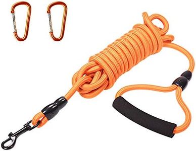 Long Rope Leash for Dog Training 30FT Nylon Pet Training Cord Heavy Duty Rope Durable Foam Handles for Medium/Large Dogs Lead Obedience Recall Camping Transport Walking Hiking Backyard