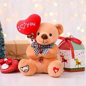 Gloveleya Plush Teddy Bear with Heart I Love You 7" (Brown)