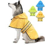 Weesiber Waterproof Adjustable Dog Raincoat - Reflective Dog Rain Jacket with Hoodie, Lightweight Dog Rain Coat Dog Poncho Slicker for Small Medium and Large Dogs (X-Large, Yellow)