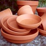 Weston Mill Pottery [S13] Round terracotta plant pot saucers - 13cm diameter (pack of 10)