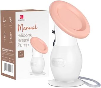 HORIGEN Manual Breast Pump for Breastmilk, 4 Ounce BPA-Free & Food Grade, Portable Leak-Proof Lid & Suction Base Silicone Wearable Hand Pump Collectors for Expressing Milk, Home, Work, Travel