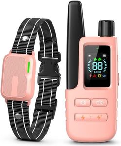 Dog Shock Collar - 4200Ft Dog Training Collar with Remote for 10-120lbs Small Medium Large Dogs Rechargeable Waterproof e Collar with Beep (1-8), Vibration(1-16), Safe Shock(1-99)(Pink)