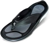 ZORIZ Zoomy Golf Sandals - Unisex Golf Flip Flops With Removable Tornado Golf Cleats - Mens and Womens Sandals for Walking, Beach, or Sports - Black/Grey - Men's 6-6.5/Women's 7.5-8