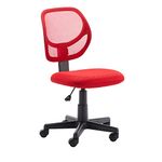 Amazon Basics Low-Back Computer Task Office Desk Chair with Swivel Casters - Red