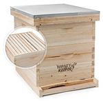 Versace Honey Keeper Beehive 20 Frame Complete Box Kit with Metal Roof for Langstroth Beekeeping (10 Deep and 10 Medium)