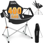 KingCamp Swinging Camping Chair for Adults Lightweight Folding Garden Chairs Recliner Relaxation Rocking Foldable Chair with Pillow and Cup Holder for Outdoor Picnic Traval