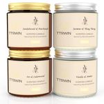 TTRWIN Scented Candles Gift Set, 4 Pack Natural Soy Candles: Jasmine & Ylang Ylang, Sandalwood & Patchouli, Fir & Cedarwood, Vanilla & Amber, Aromatherapy Gift for Christmas Birthday