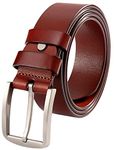 Ledamon Men's Leather Belt 100% Full Grain Solid Genuine Leather Belt 1.5" Width - NO FILLERS (44 Inch, Brown)