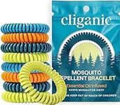 Cliganic 10 Pack Mosquito Repellent Bracelets, DEET-Free Bands, Individually Wrapped (Packaging May Vary)