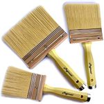 Magimate Deck Stain Brushes for Wood, Walls, Furniture, Shed and Fence, Block Large and Thick Bristle Paint Brush, 3-inch, 4-inch and 6-inch, Pack of 3