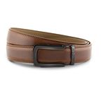 HALDEN Men's Burley Tan Belts, Quality leather, Free size, Fits up to 44 inches waist, Ratchet straps, unique magnetic buckle, Autolock belt