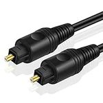 TNP Digital Optical Audio Cable 6 Feet S/PDIF Fiber Optic Cable Toslink TV Optical Cable for Soundbar, Home Theater, Speaker Wire, TV, PS4, Xbox Male to Male Gold Connectors & Strain-Relief Cord|