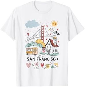 Cute SF City Souvenir with San Francisco Icons T-Shirt