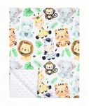 Minky Baby Bed Blanket Newborn Mink Blanket Double Layer with Dotted Backing (Animal)