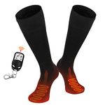 Bjultiya Electric Heated Socks, Rechargeable Heating Socks for Men Women, Breathable Feet Warmers for Skiing Camping Hiking, Size M