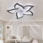 OLUZO 69CM Low Profile Ceiling Fans with Lights and Remote/APP Control,3 Light Color Changes，6 Wind Speed Modes,Flush Mount Ceiling Fan Light,Modern Ceiling Light with Fan for Bedroom/Study/Office