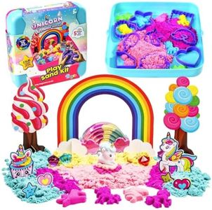 BRYTE Unicorn Wonderland Play Sand Kit | All Inclusive Rainbow Sand Kit with 2.5 lbs Colored Play Sand and 25 Play Sand for Kids Mix-Ins and Tools | Gift-Ready Unicorn Toys for Girls Age 6-8, Medium