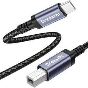 Dreaazhi USB B to USB C Cable 2M,USB C to USB B Cable, USB C Printer Cable Braided Compatible with MacBook Pro/Air iMac,XPS,HP,Epson,Canon Printer,Scanner,Lexmark,MIDI Controller,DAC etc