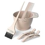 Millie Wilford, Hair Dye Bowl and Brush Set - Hair Colouring Tool Kit for Highlights, Tinting, bleaching and Root Touch-up at Home, Recycled Plant Fibre (5 piece)