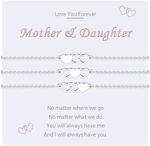 MANVEN Bracciale Madre Figlia Bracciale Mamma e Figlia Regalo Mamma Figlia Braccial Cuore per Ragazze Regalo di Compleanno per Mamma Figlia Regali Madre e Figlia Festa Della Mamma