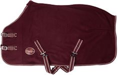 Cwell Equine TRAVEL FLEECE RUG/Cooler Standard Neck BURGUNDY Choice of Sizes (4'0")