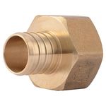 SharkBite 3/4 x 1 Inch Brass Crimp Female Connector, PEX Pipe, PE-RT, UC086LFZ