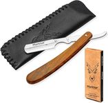 MARKHOR® Cut Throat Razor Kit, Wooded Genic Straight Razor, Professional Barber Razor, Premium Quality Straight Edge Razor, Moustache & Beard Shaving Razor, Single Blade Razor