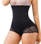 Nebility Women Body Shaper Hi-Waist Butt Lifter Panty Waist Trainer Shapewear Black