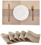 Amazon Brand - Solimo PVC Dining Table Placemat | Non-Slip Grip | Heat Resistant (Set of 6, Mink Grey)