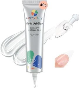 Gel Nail Tips Glue 40ml Super Strong Nail Glue Gel for False Nail Tips U V Curing Needed Soak Off Solid Nail Glue for Acrylic Fake Press On Nails Extensions Long Lasting for Nail Art, Luckyfairy