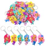 JZK 30x Mermaid keyring keychains for kids girls birthday party favours, mermaid princess theme party decorations accessories, girls party thankyou gifts, party bag fillers