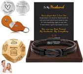 Husband Valentines Day Gifts, Gifts for Husband Food Decider Dice Leather Bracelets for Men Pocket Hug Token Valentines Gift Basket