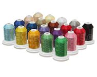 CleverDelights 20 Color Embroidery Machine Thread Set - 550Yd Spools - Premium 40wt Polyester Thread