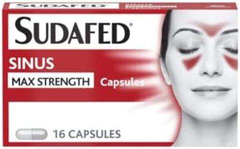 Sudafed Sinus Max Strength Capsules, Relieves Sinus Pressure and Pain, Relieves symptoms of Blocked Nose, Headache, Fever, Aches and Pain, pack of 16