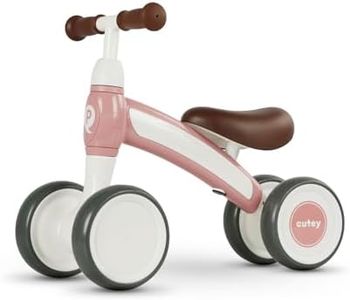 Baby Walker Balance Bike Ages 10-36 Month Kids' Balance Bikes for 1 Year Old Boys & Girls Pre-School First Bike with 4 Wheels No Pedal Riding Toddler Toys 2 Year Old Birthday Gifts (Pink)