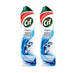 Cif Original Multipurpose Surface Cleaner Cream for Kitchen & Bathroom, Ocean Breeze Scent, 100% Dirt Removal with Natural Cleaning Particles, 2x500ml