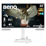 BenQ EW3290U 31.5” 4K UHD 3840x2160 Entertainment Monitor with 98% P3| Remote Control| AI Contrast| Built-in 2.1 Channel Speakers with Woofer| USB-C (65W PD)| 3xHDMI|USB Hub| Ergonomic| Eye-Care