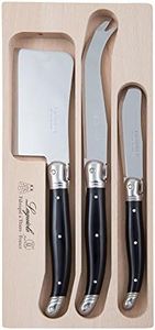 Laguiole by Andre Verdier Debutant Cheese Knife Set 3pce, Stainless Steel/black, AV-3PC-CHEESE-B