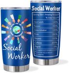 Coolertaste Social Worker Gifts for Women Men, Social Worker Gifts for Office Decor 20oz Tumbler Mug, Appreciation Gifts for Social Works Practitioner, Birthday Graduation Gift Ideas for BSW MSW DSW