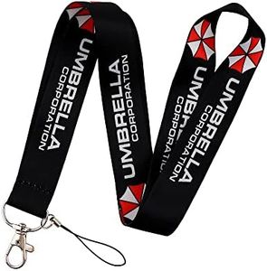 Anime Source Resident Evil Video Game Series Umbrella Corporation Black Lanyard Keychain ID Badge Holder, Black, 42