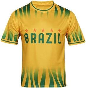 SINLEISI Brazil 2026 World Cup Fan Soccer Jersey (Brazil, Large)