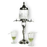 Metal Absinthe Fountain Lady Style with Four Metal taps - Exact Reproduction of The Most Famous Absinthe Fountain Style