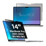 SenseAGE Magnetic Privacy Screen Filter for MacBook Pro 14 inch, Easy On/Off Anti-Blue Light, Anti-Glare Privacy Screen Protector, Compatible with Apple Mac Laptop 14 inch (2021-2023 M1/M2/M3)