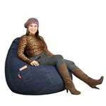 Couchette® Bean Bag XXXL Cover in Blue Denim Finish (Without Fillers)